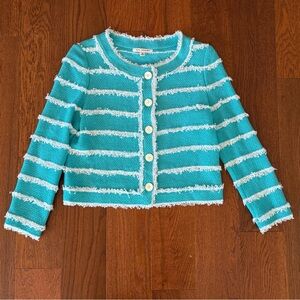 St. John Knit Jacket with Fringe size 6 Made in USA